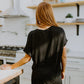 Sunday Mornings V-Neck Tee In Black