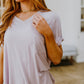 Sunday Mornings V-Neck Tee In Lavender