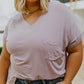 Sunday Mornings V-Neck Tee In Lavender