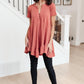 Sweet Breeze Tunic Dress in Rust