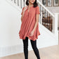 Sweet Breeze Tunic Dress in Rust
