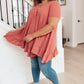 Sweet Breeze Tunic Dress in Rust
