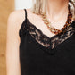 Sweet Fling Lace Top In Black