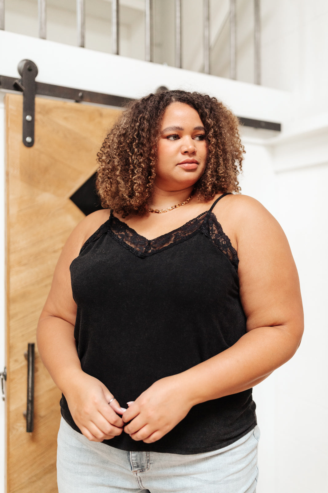 Sweet Fling Lace Top In Black