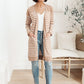 Swift Stripes Pocket Cardigan In Taupe