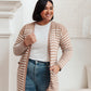 Swift Stripes Pocket Cardigan In Taupe