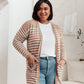 Swift Stripes Pocket Cardigan In Taupe