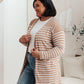 Swift Stripes Pocket Cardigan In Taupe