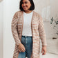 Swift Stripes Pocket Cardigan In Taupe