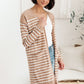 Swift Stripes Pocket Cardigan In Taupe