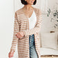 Swift Stripes Pocket Cardigan In Taupe