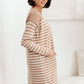 Swift Stripes Pocket Cardigan In Taupe