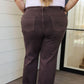 Judy Blue High Rise Frayed Hem 90's Straight Jeans in Brown