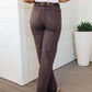 Judy Blue High Rise Frayed Hem 90's Straight Jeans in Brown