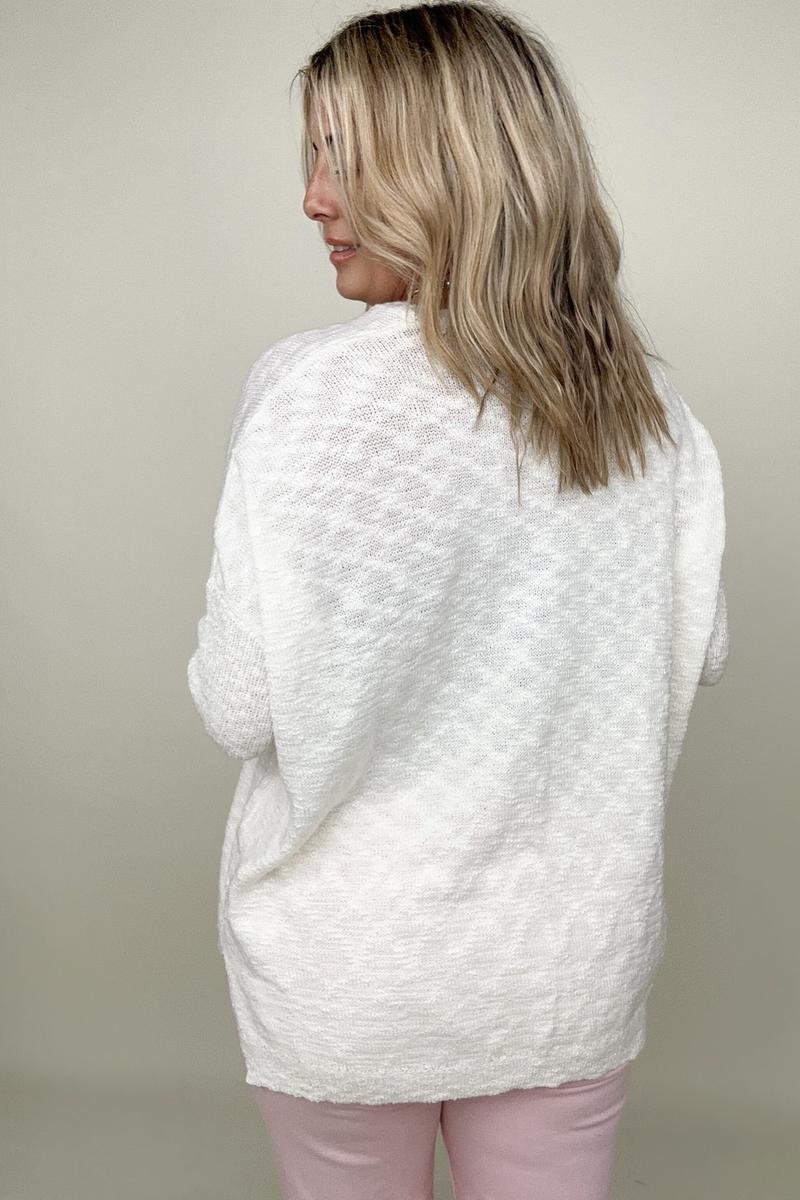 Wide Neck Oversized Loose Knit Top - Multiple Colors