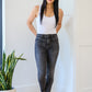 Judy Blue Front Yoke Skinny Black Wash Jeans