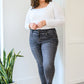 Judy Blue Front Yoke Skinny Black Wash Jeans