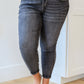 Judy Blue Front Yoke Skinny Black Wash Jeans