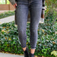 Judy Blue Front Yoke Skinny Black Wash Jeans