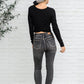 Judy Blue Front Yoke Skinny Black Wash Jeans