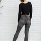 Judy Blue Front Yoke Skinny Black Wash Jeans