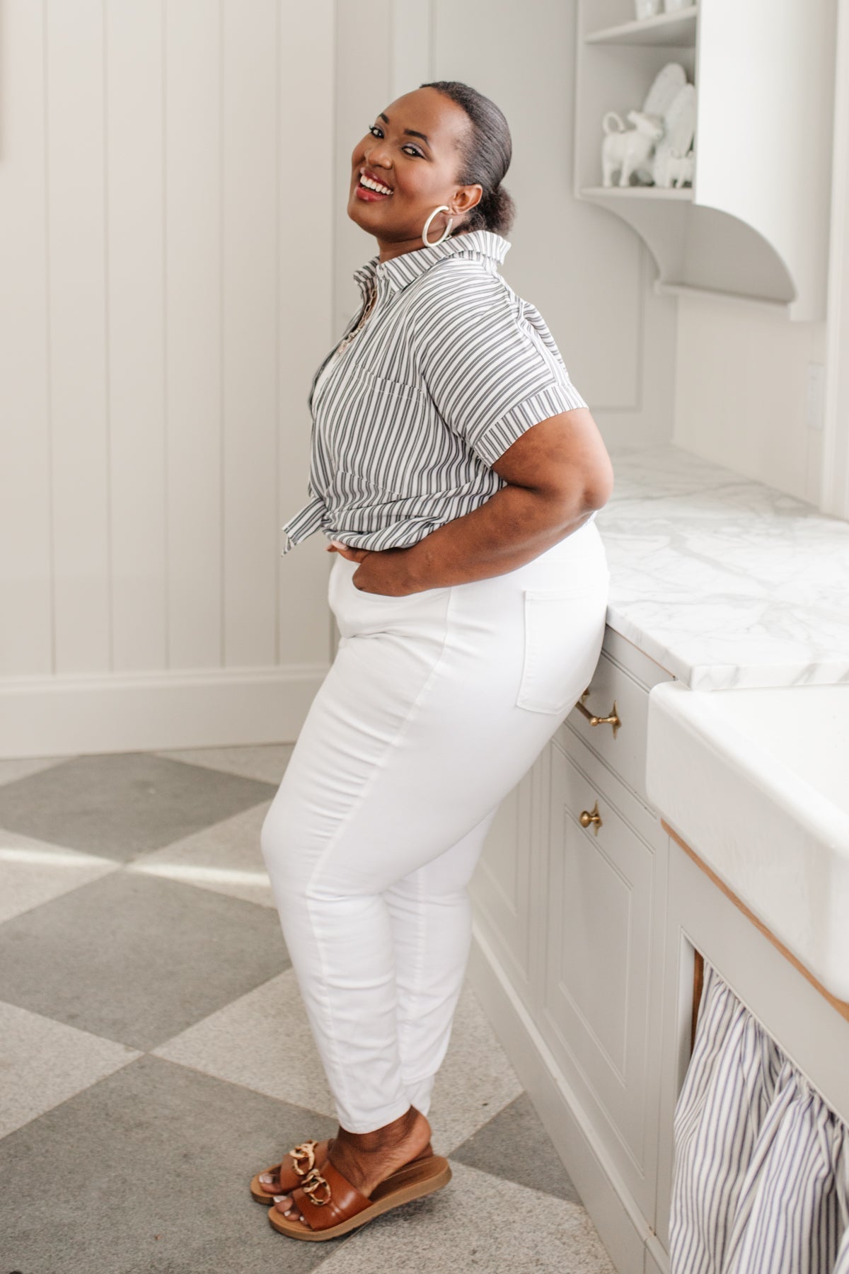 Judy Blue High Waisted White Skinny Jeans