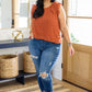 Judy Blue Mid Rise Raw Hem Jeans