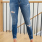 Judy Blue Mid Rise Raw Hem Jeans