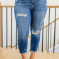 Judy Blue Mid Rise Raw Hem Jeans