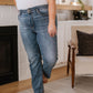 Judy Blue High Waist Slit Hem Straight Jeans