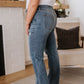 Judy Blue High Waist Slit Hem Straight Jeans