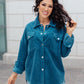 Tell Me After School Shacket in Teal