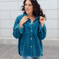 Tell Me After School Shacket in Teal