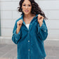 Tell Me After School Shacket in Teal