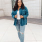 Tell Me After School Shacket in Teal