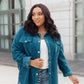 Tell Me After School Shacket in Teal