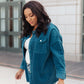 Tell Me After School Shacket in Teal