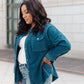 Tell Me After School Shacket in Teal