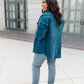 Tell Me After School Shacket in Teal