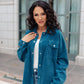 Tell Me After School Shacket in Teal