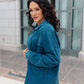 Tell Me After School Shacket in Teal