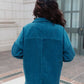 Tell Me After School Shacket in Teal