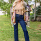 Risen Wide Leg Flare Jeans