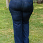 Risen Wide Leg Flare Jeans
