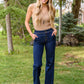 Risen Wide Leg Flare Jeans