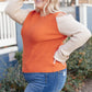 The Ellie Drop Shoulder Top in Pumpkin