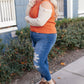 The Ellie Drop Shoulder Top in Pumpkin