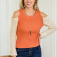 The Ellie Drop Shoulder Top in Pumpkin