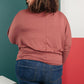 The Lillian Cut-Out Neckline Top in Rust