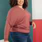 The Lillian Cut-Out Neckline Top in Rust